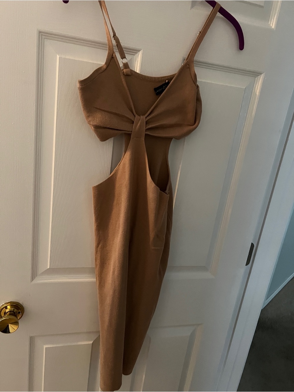Almost Famous Beige Tie-Front Knit Tank - Picture 4 of 4
